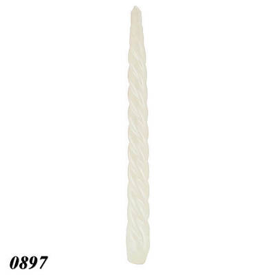 Свічка кручена перламутрова Біла d 22мм h 25см (5шт)