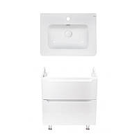 Комплект Qtap тумба підлогова Scorpio 600х825х460 мм White + раковина урізна Albatross 9H QT71SC43953