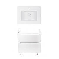 Комплект Qtap тумба підлогова Scorpio 600х825х460 мм White + раковина урізна Albatross E QT71SC43954