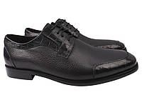 Туфлі чоловічі з натуральної шкіри на низькому ходу колір Чорний Lido Marinozi 216-21DT 43 PR, код: 7365255