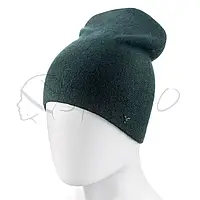 Женская двойная ангоровая шапка бини без отворота ATRICS WH698 Зеленый