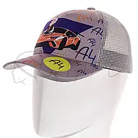 Бейсболка детская кепка летняя на сетке с регулировкой размера A4 Lamba SUBD21882 Серый