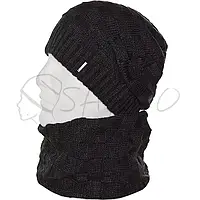 Комплект молодежный одинарный шерстяной шапка со снудом Flash Loki2 Темно-серый