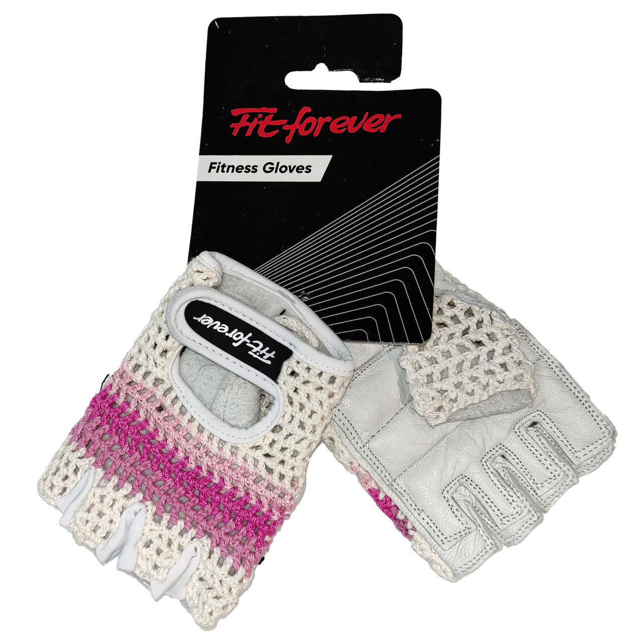 Рукавиці для фітнесу Fit forever Range AI-04-1355 білий/рожевий M