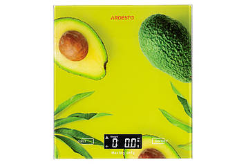 Ваги Ardesto кухонні AVOCADO, 5 кг, 2хААА в комплект, скло, різнобарвний