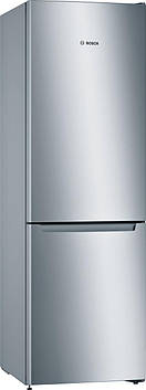 Холодильник Bosch з нижнім. мороз., 186x60x66, холод.відд.-215л, мороз.відд.-87л., 2 дв., А++, NF, неірж.