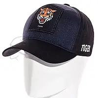 Бейсболка тракер котоновая кепка Unisex Tiger SUB21762 Черный-Т.Синий