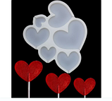 Молд для льодяників силіконова форма Сердечка мікс, фото 2
