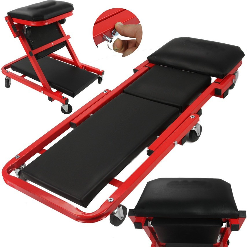 Лежак автослюсаря підкатний AL-FA AL08802  [2в1 +крісло / 6 - коліс / 150кг], фото 1