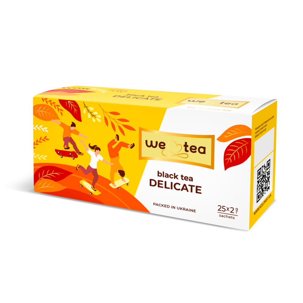 Чай чорний We Love Tea Delicate 25 пакетиків по 2 грами, фото 1