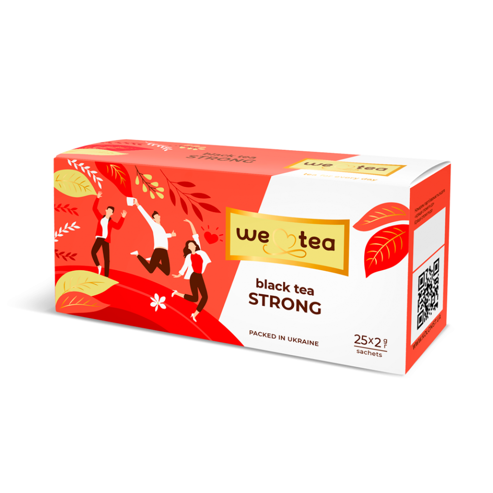 Чай чорний міцний We Love Tea Strong 100 пакетиків по 2 грами, фото 1