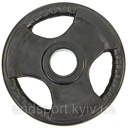 Диски для штанги обгумовані Record TA-8122-7,5 52мм 7,5кг чорний Код TA-8122-7_5, фото 2
