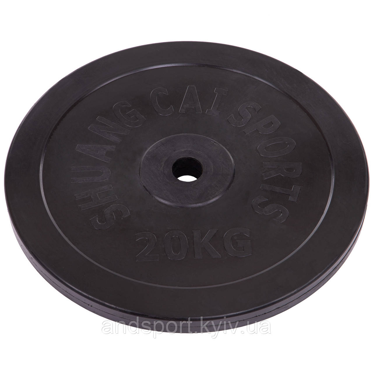 Диски для штанги обгумовані SHUANG CAI SPORTS ТА-2188-20 30мм 20кг чорний Код TA-2188-20S