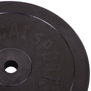 Диски для штанги обгумовані SHUANG CAI SPORTS ТА-2188-20 30мм 20кг чорний Код TA-2188-20S, фото 2