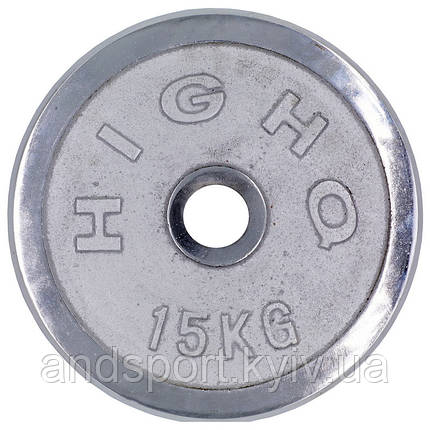Диски для штанги хромовані HIGHQ SPORT TA-1457-15 52мм 15кг Код TA-1457-15B, фото 2