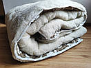 Зимова ковдра з овечої вовни з хутром тканина бавовна / Тепла ковдра вовняна на овчині  Євро 200х220, фото 3