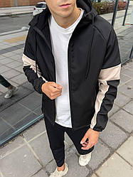 Куртка софтшелл чоловіча на флісі весняна осіння демісезонна nekst чорна вітрівка softshell весна осінь