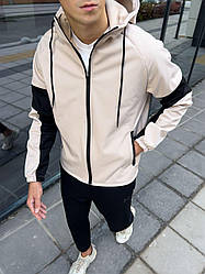 Куртка софтшелл чоловіча на флісі весняна осіння демісезонна nekst бежева вітрівка softshell весна осінь