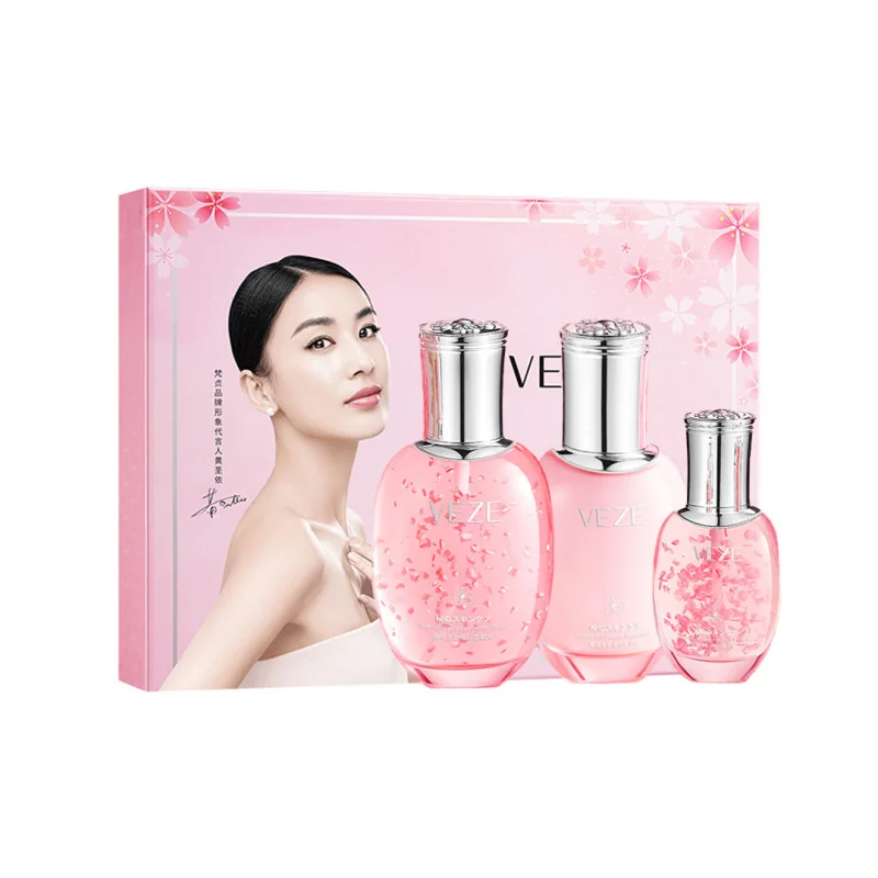 Подарунковий набір з екстрактом сакури та поліпептидними протеїнами Veze Sakura Polypeptide Protein Skin Care Set