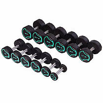 Гантель цілісна професійна LI NUO TA-3614-27,5 1шт 27,5кг чорний Код TA-3614-27_5, фото 3