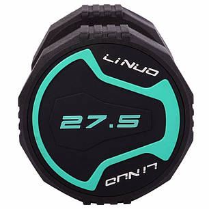 Гантель цілісна професійна LI NUO TA-3614-27,5 1шт 27,5кг чорний Код TA-3614-27_5, фото 2