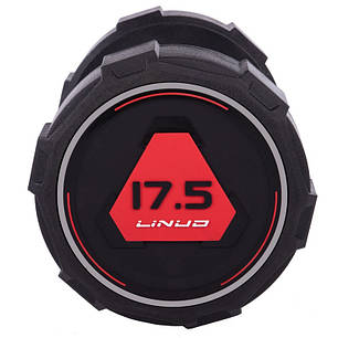 Гантель цілісна професійна LI NUO TA-3618-17,5 1шт 17,5кг чорний Код TA-3618-17_5, фото 2