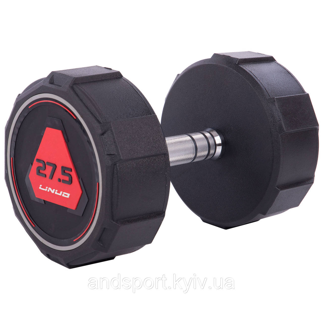 Гантель цілісна професійна LI NUO TA-3618-27,5 1шт 27,5кг чорний Код TA-3618-27_5