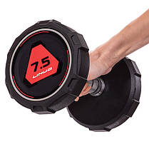 Гантель цілісна професійна LI NUO TA-3618-7,5 1шт 7,5кг чорний Код TA-3618-7_5, фото 3