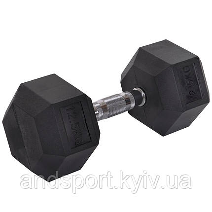 Гантель цільна шестигранна Zelart TA-2679-12,5 1шт 12,5кг Код TA-2679-12_5, фото 1