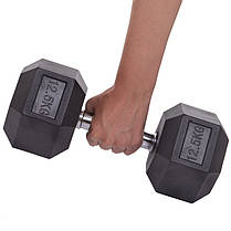 Гантель цільна шестигранна Zelart TA-2679-12,5 1шт 12,5кг Код TA-2679-12_5, фото 3