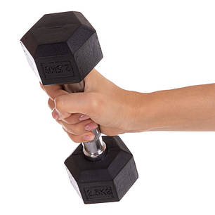 Гантель цільна шестигранна Zelart TA-2679-2,5 1шт 2,5кг Код TA-2679-2_5, фото 2