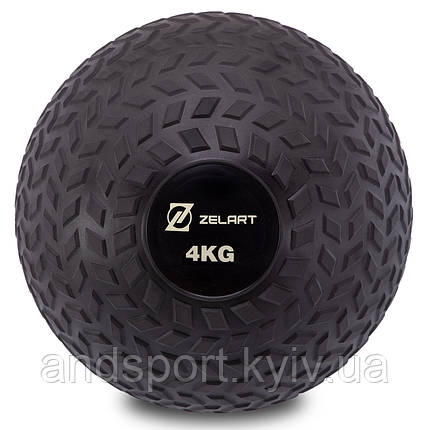 М'яч медичний слембол для кроссфіту Record SLAM BALL FI-7474-4 4кг чорний Код FI-7474-4, фото 1