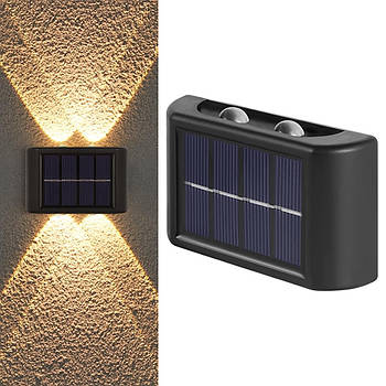 Вуличний світильник на сонячній батареї, 4LED / Настінний вологозахищений світлодіодний ліхтар
