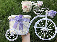 Кашпо декоративный велосипед з корзиной для цветов