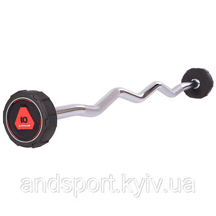 Штанга фіксована вигнута поліуретанова LI NUO TA-3622-10 довжина-109см 10кг Код TA-3623-10, фото 1