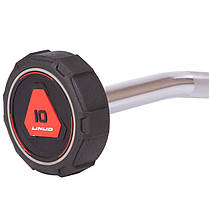 Штанга фіксована вигнута поліуретанова LI NUO TA-3622-10 довжина-109см 10кг Код TA-3623-10, фото 2