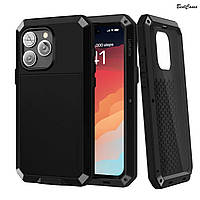 Протиударний чорний чоловічий чохол Lunatik Taktik Extreme на болтах для iPhone 15 Pro Max (айфон 15 про макс)