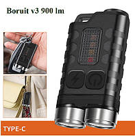 Boruit v3 фонарь брелок аккумуляторный 900 lm черный