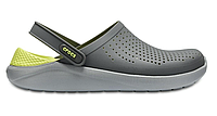 Crocs LiteRide Clog Original Grey/LightGreen мужские, Кроксы Лайтрайд оригинал серые с салатовой подошвой M12(45-46)