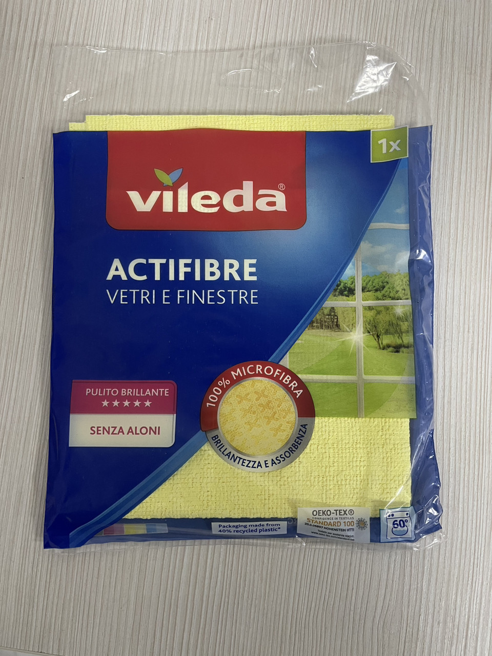 Ганчірка для вікон ACTIFIBRE VETRIeFINESTRE VILEDA 1шт., фото 1