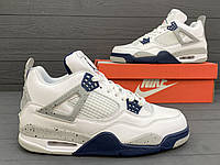 Мужские кроссовки Nike Air Jordan 4 Retro High Найк Аир Джордан 4 Ретро Белые White Весна Осень Демисезонные