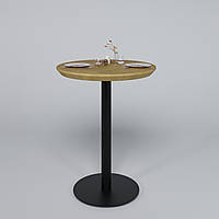 Круглый стол для кафе из ясеня "Серия 2" ножка металл со срезом