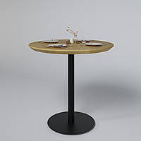 Круглый стол для кафе из ясеня "Серия 2" ножка металл со срезом D800 мм