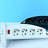 Подовжувач мережевий переноска 2 метри POWER SOCKET F14 на 8 розеток +3USB +1Type-C Білий, фото 5