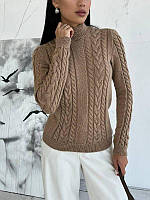 Жіночий стильний в'язаний светр Edward з візерунком коси Svlr24
