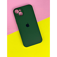 Чехол Silicone Case Full Protective Camera Square Iphone 11 Pro Max (52) Темно-Зелений