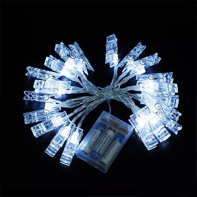 Светодиодная LED гирлянда USB 3м с прищепками для фото 20шт | Белый холодный свет - фото 5 - id-p2000598056