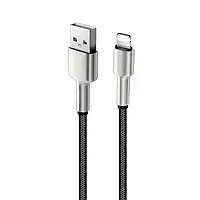 USB кабель для зарядки и передачи данных to iPhone Lightning 2.4A 1м черно-серый