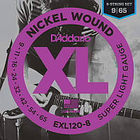 Струны для электрогитары D'Addario EXL120-8 Nickel Wound Super Light Electric 8-Strings 9 65 TH, код: 6839009