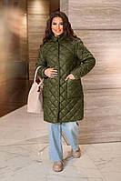Теплая стёганная женская куртка Ткань: плащевка Лаке Размер 46-48, 50-52, 54-56, 58-60, 62-64, 66-68